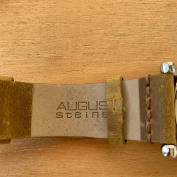 August Steiner Champagne Dial Brown Leather Ladies Watc - Picture 8 of 13